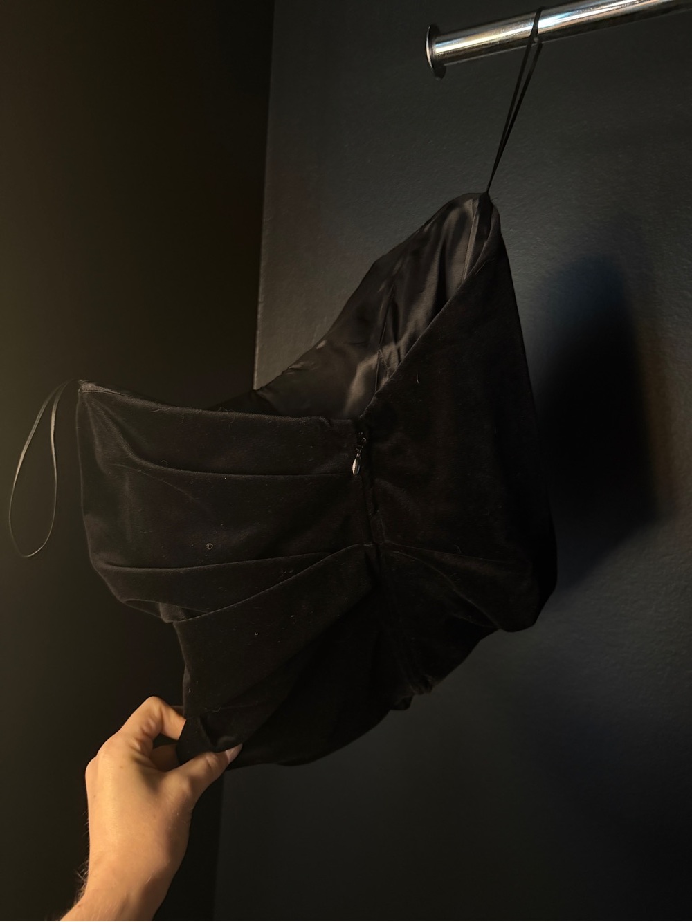 Zara Black Strapless Velvet Bustier